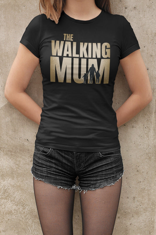 Muttertag T-Shirt Walking Mum Muttertags Shirt Mama Kinder Babys