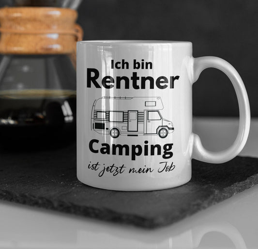 Tasse mit Spruch Camping Tasse Rentner Wohnmobil Rente Opa Großeltern Geschenk