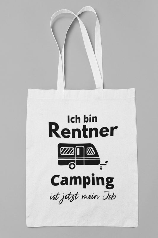 Camping Tasche Baumwolle Rentner mein Job  Wohnwagen Wohnmobil  Großeltern Geschenk Opa Oma