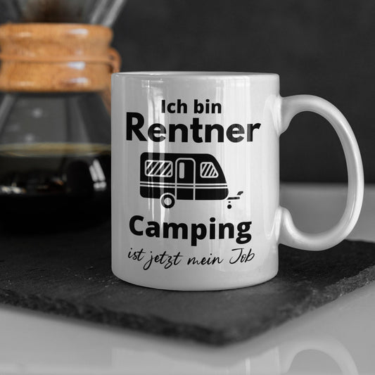 Tasse mit Spruch Camping Tasse Rentner Wohnwagen Rente Opa Großeltern Geschenk