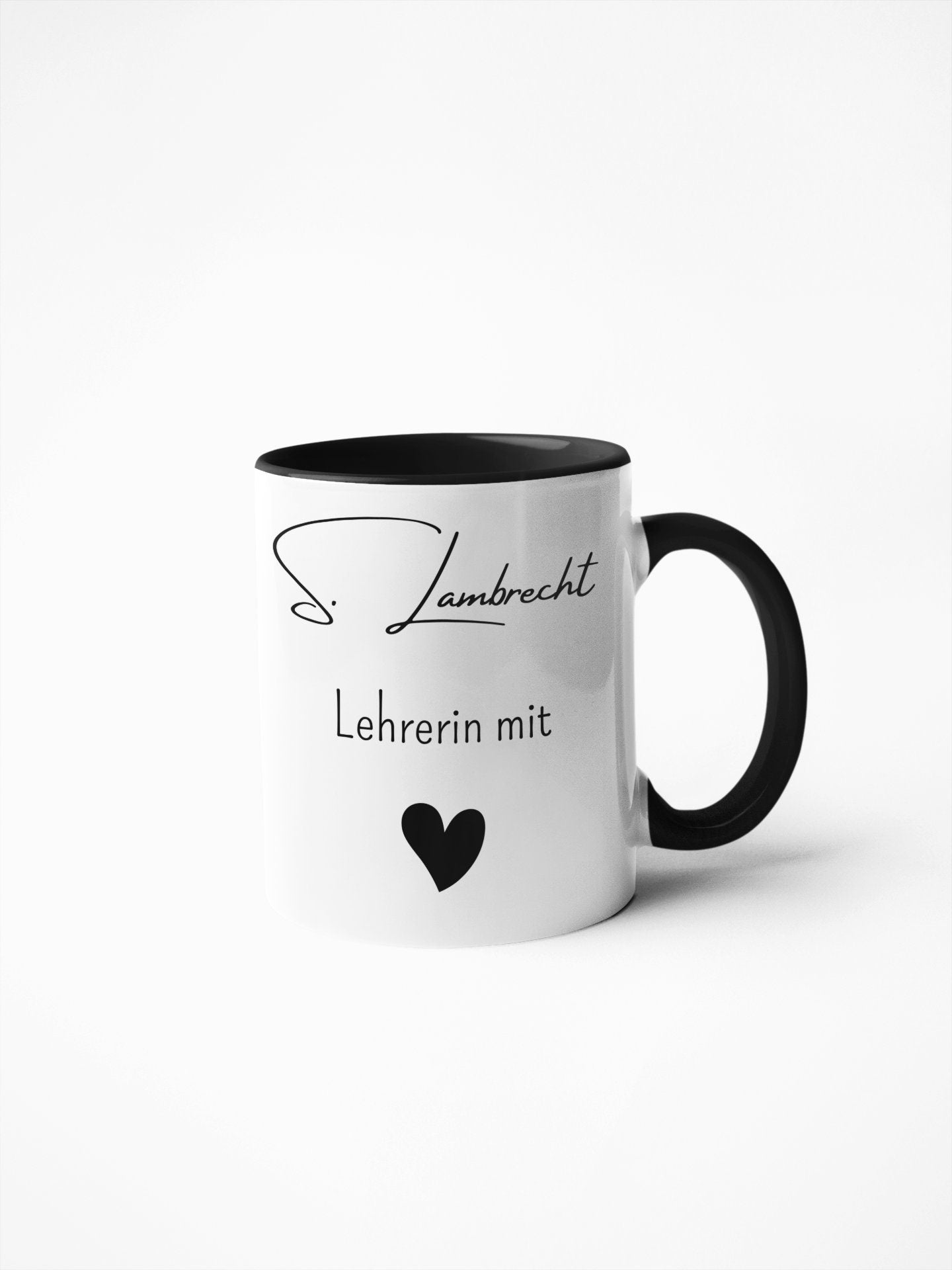 Tasse Lehrerin mit Herz personalisierbar mit Name Lehrer