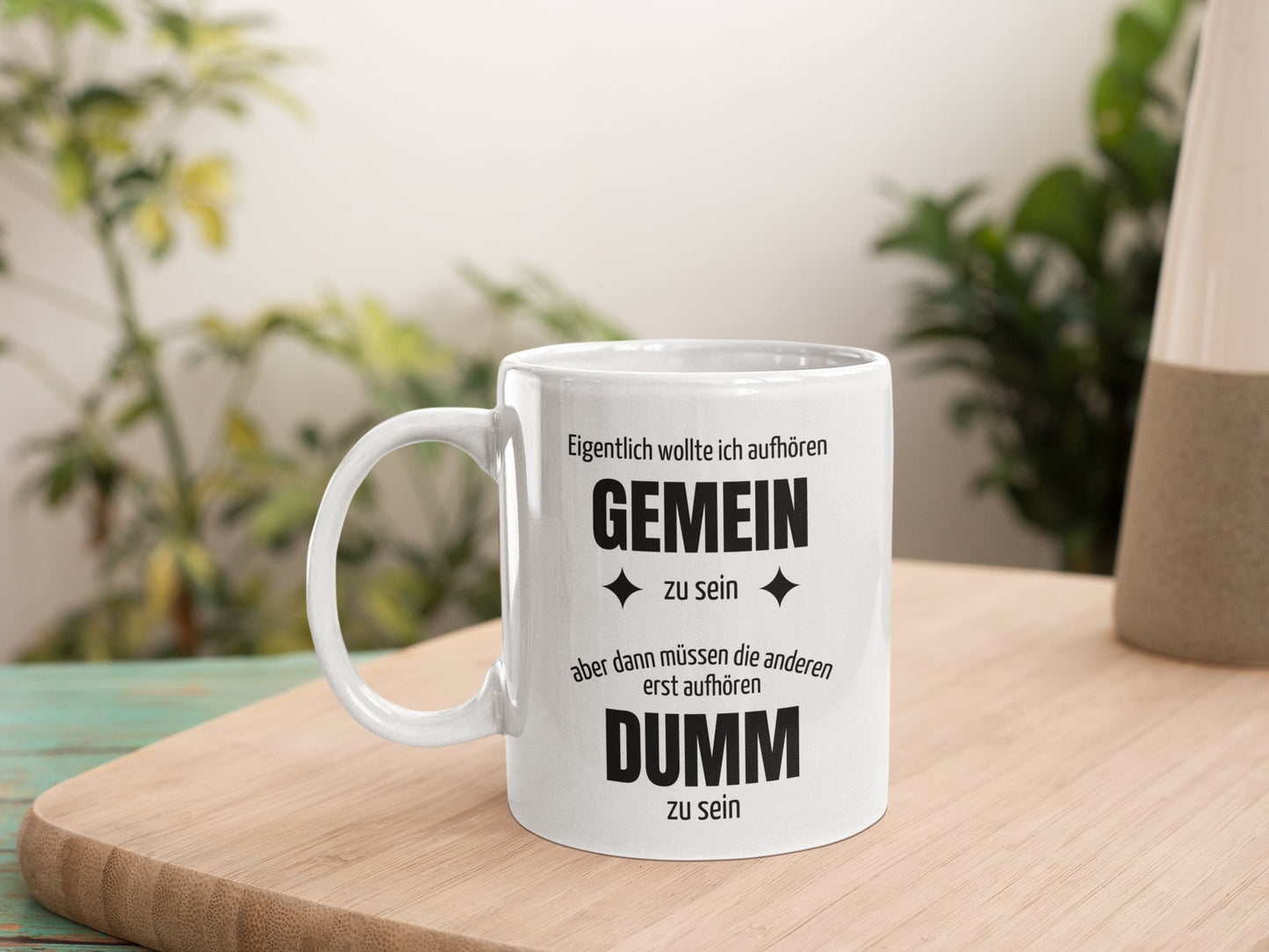 Tasse mit Spruch Tasse wollte aufhören gemein zu sein - frech und lustig - Kollegen Arbeitstasse