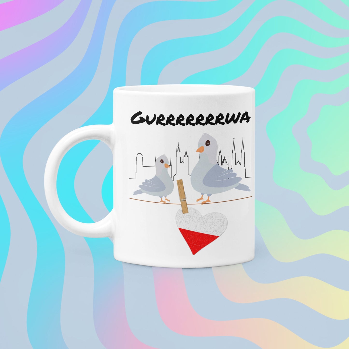 Tasse Polen Taube Gurrrrrwa Tauben " KURWA Polnisch Pole Polin Geschenk