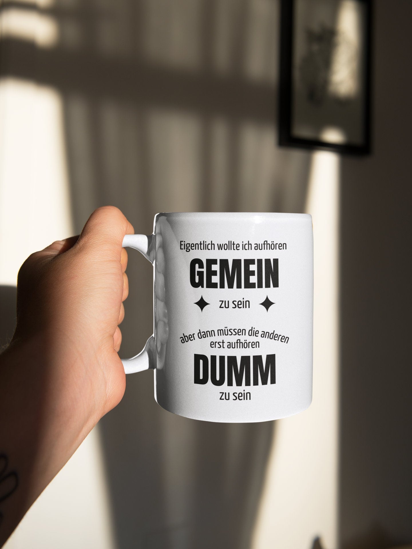 Tasse mit Spruch Tasse wollte aufhören gemein zu sein - frech und lustig - Kollegen Arbeitstasse