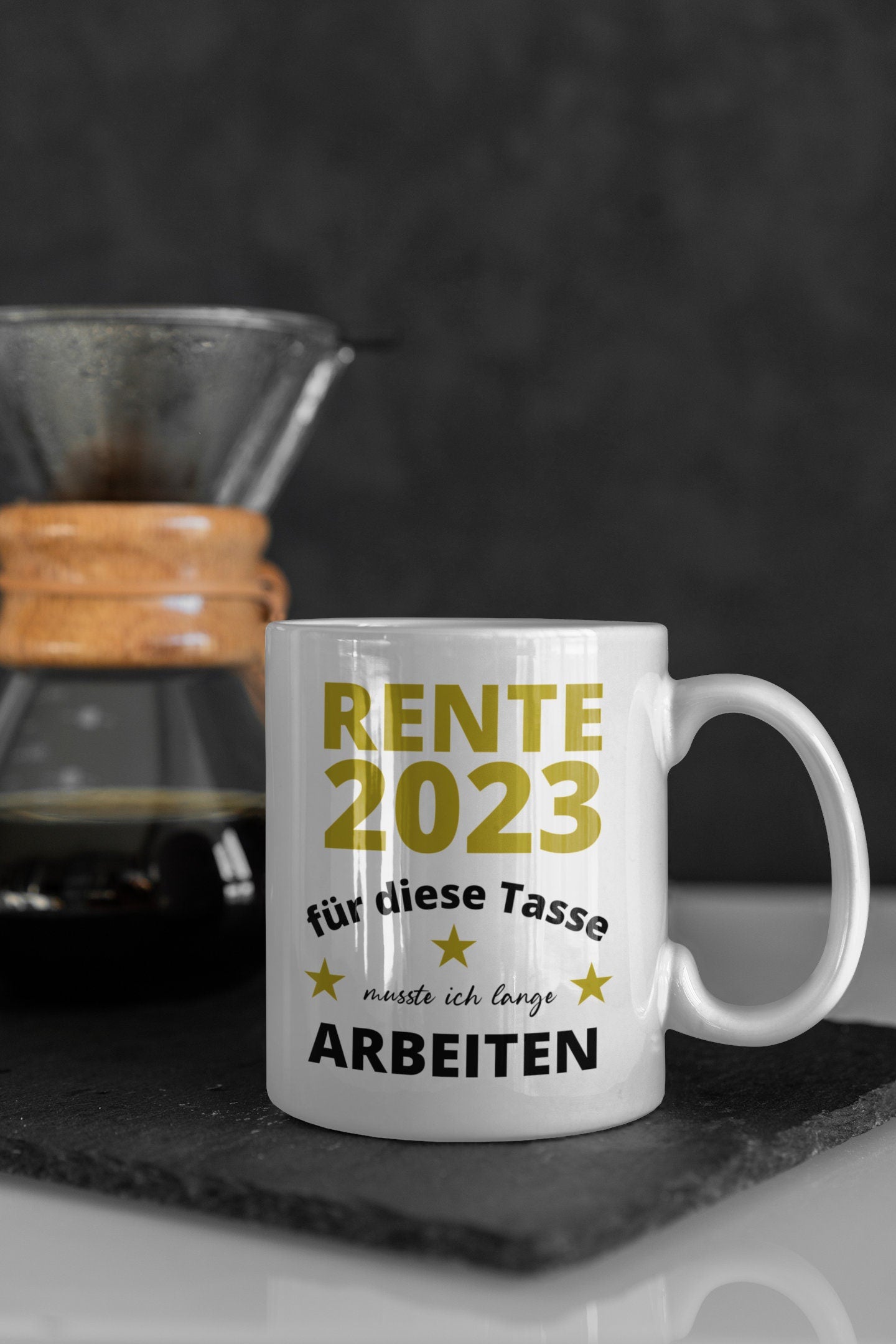 Tasse Ruhestand Rente 2023 - 2024 oder 2025 Tasse mit Spruch Rentner für diese Tasse musste ich lange arbeiten