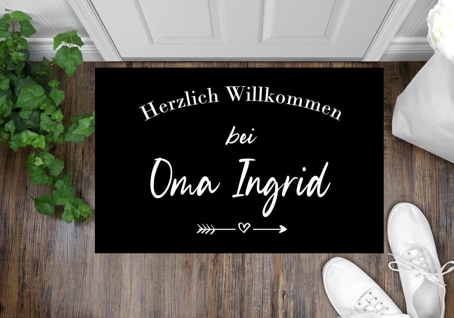 Fußmatte Oma personalisiert Herzlich willkommen Geschenk Bodenmatte mit Name 50x40 cm