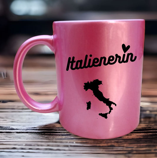 Italienerin Tasse Pink Glitzer war einmal eine weiße Tasse  Tasse mit Spruch -