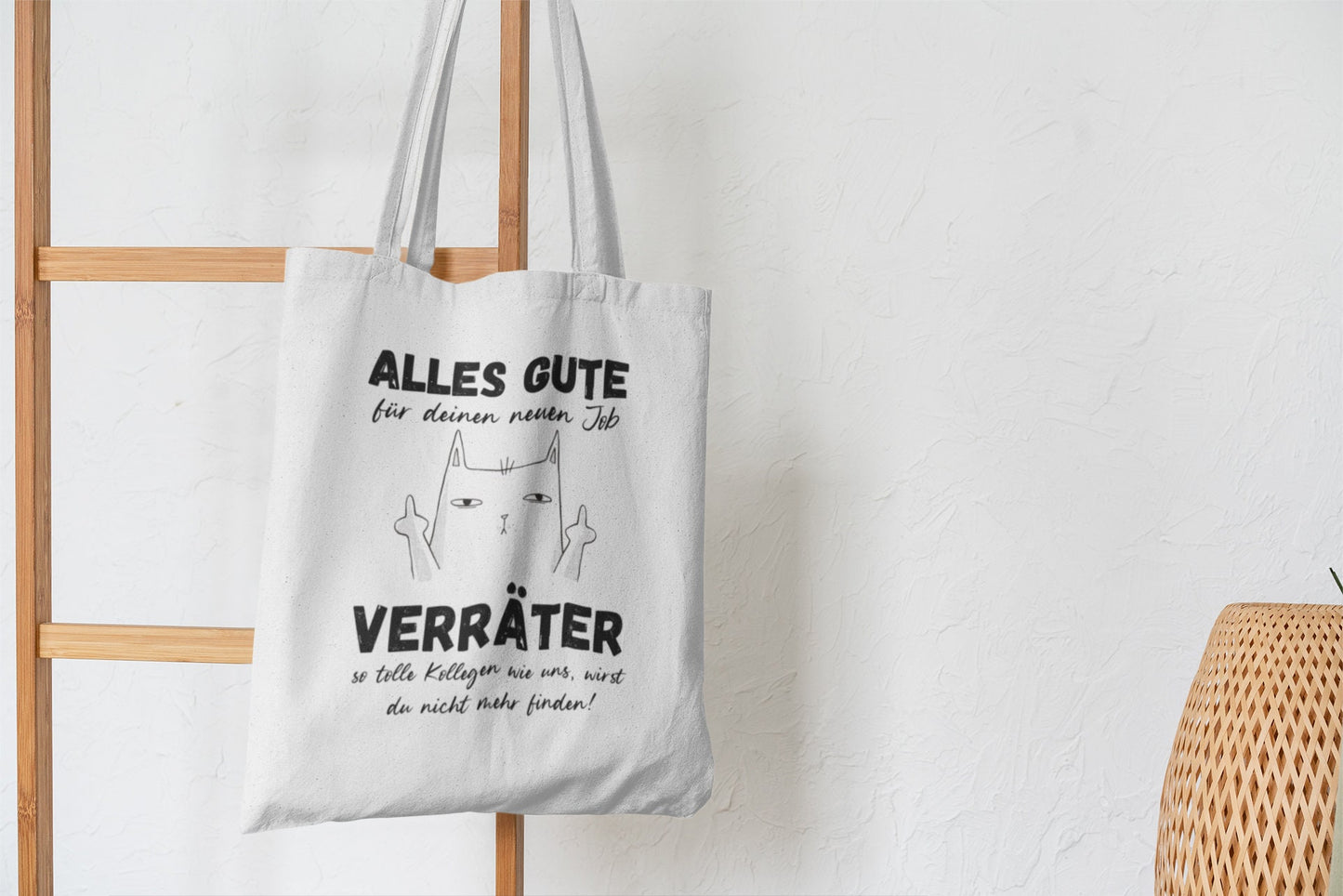 Verräter Katze Tasche Jobwechsel Stoffbeutel Geschenk Kolleginnen Kollege Lustig Abschiedsgeschenk Kollegin Sprüche Job Tragetasche