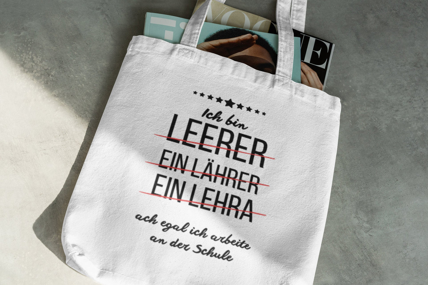 Lehrer Tasche Ich bin ein Lehrer Stoffbeutel Geschenk Schule Lehrerin Lustiger Jutebeutel und Umhängetasche