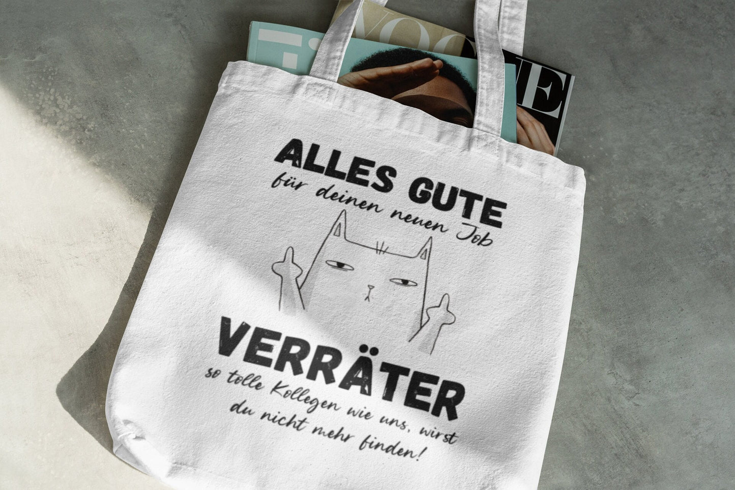 Verräter Katze Tasche Jobwechsel Stoffbeutel Geschenk Kolleginnen Kollege Lustig Abschiedsgeschenk Kollegin Sprüche Job Tragetasche