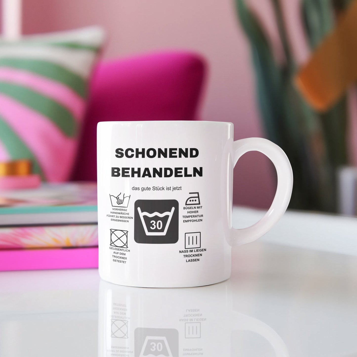 Tasse personalisiert mit Spruch - Schonend Behandeln - Geburtstag 20 30 40 50 60 70