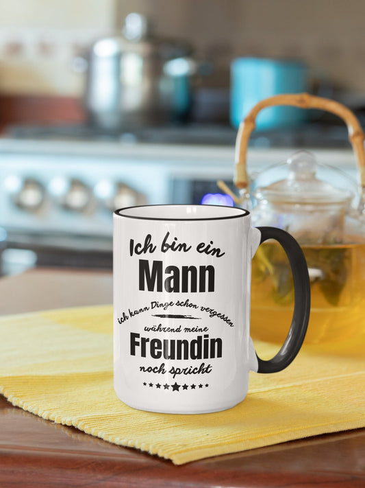 Tasse Mann Valentinstag - vergesse Dinge während meine Freundin spricht -Humor Spaß mit Spruch Männergeschenke