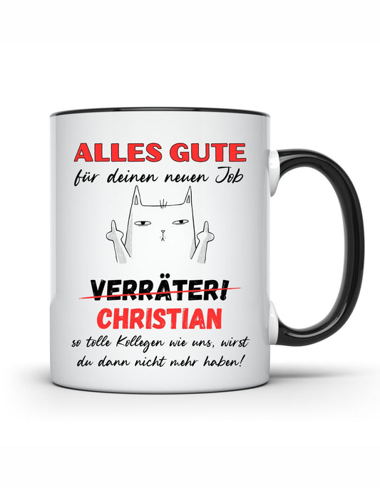 Tasse Kollegen Abschied Personalisierbar Verräter Katze Geschenk Kollegen Berufswechsel Geschenkidee Kleinigkeit Kollegin Kolleginnen