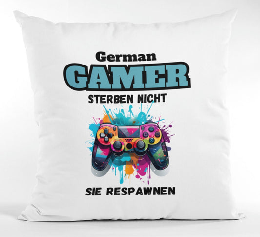 Gamer Kissen - German Gamer respawnen - Zocken Gaming Controller Videogames