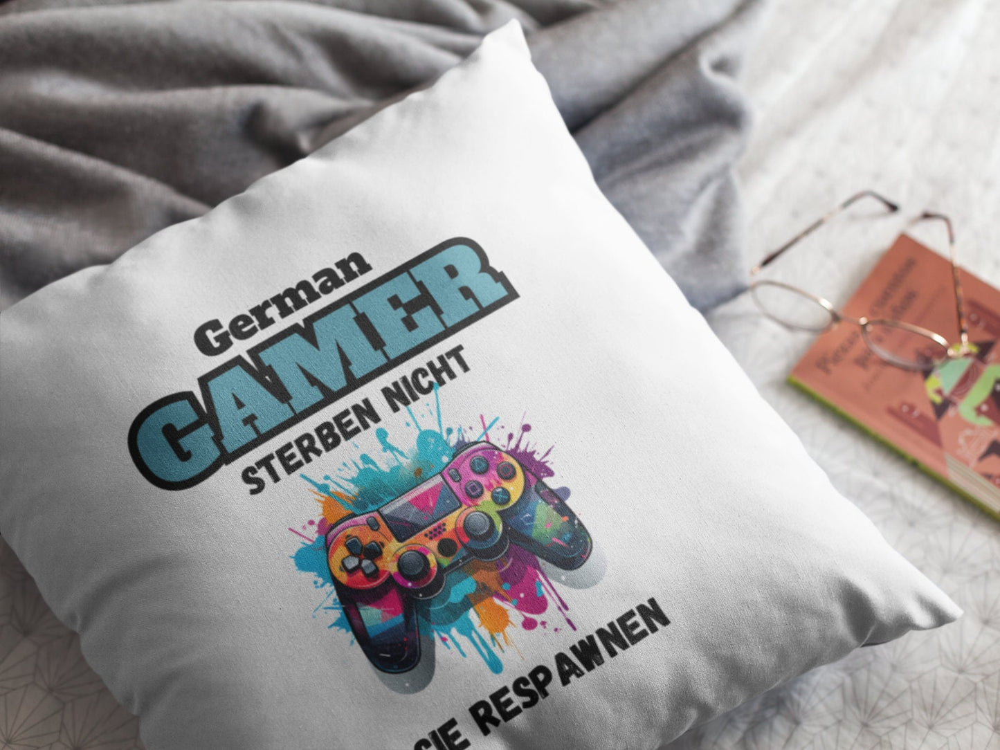 Gamer Kissen - German Gamer respawnen - Zocken Gaming Controller Videogames