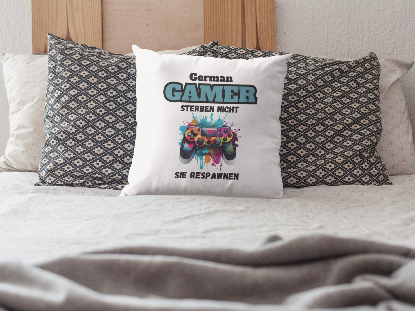 Gamer Kissen - German Gamer respawnen - Zocken Gaming Controller Videogames