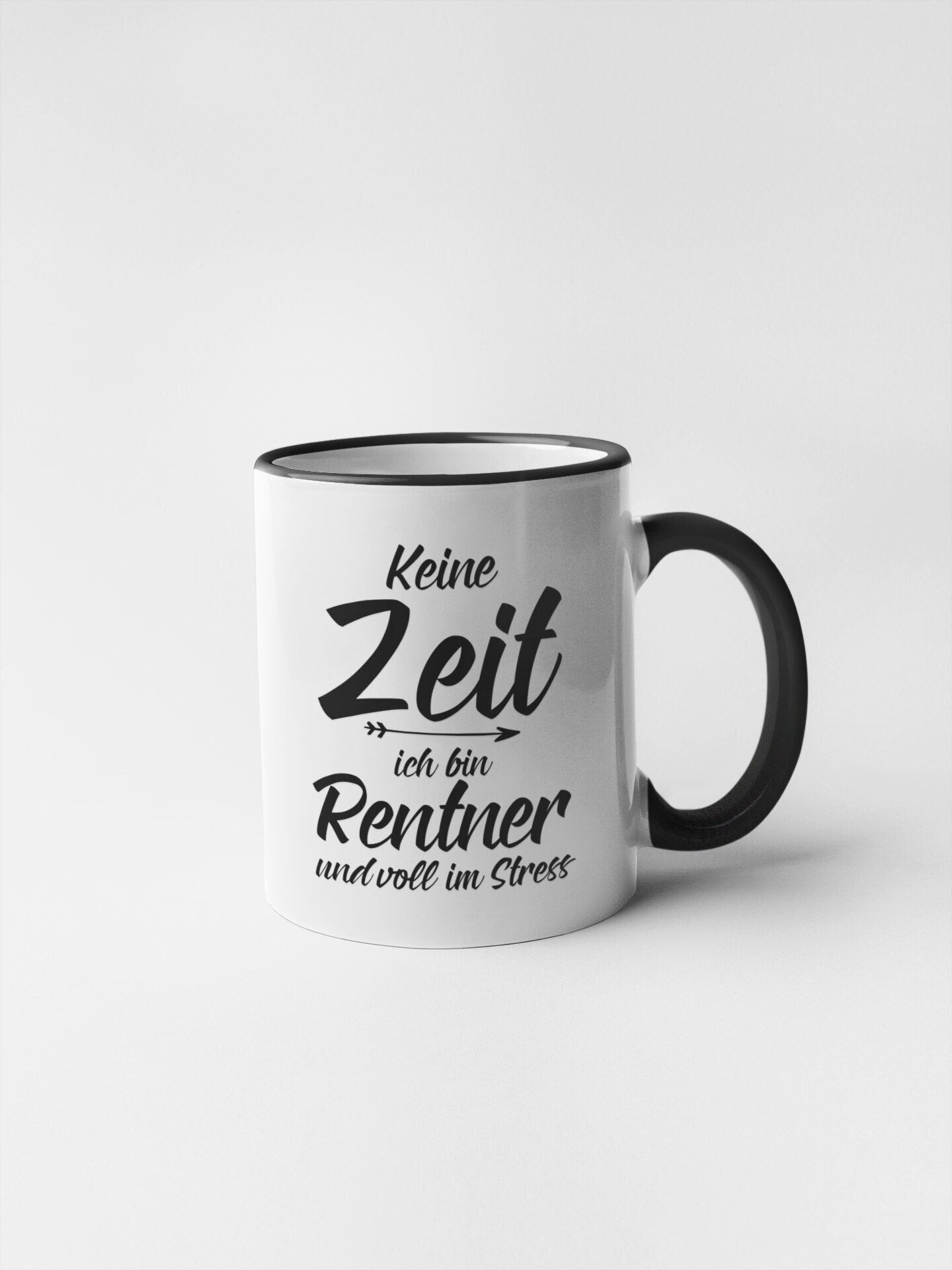 Rentner Tasse weiß Ruhestand Geschenk haben keine Zeit Opa Großeltern schwarz Rim