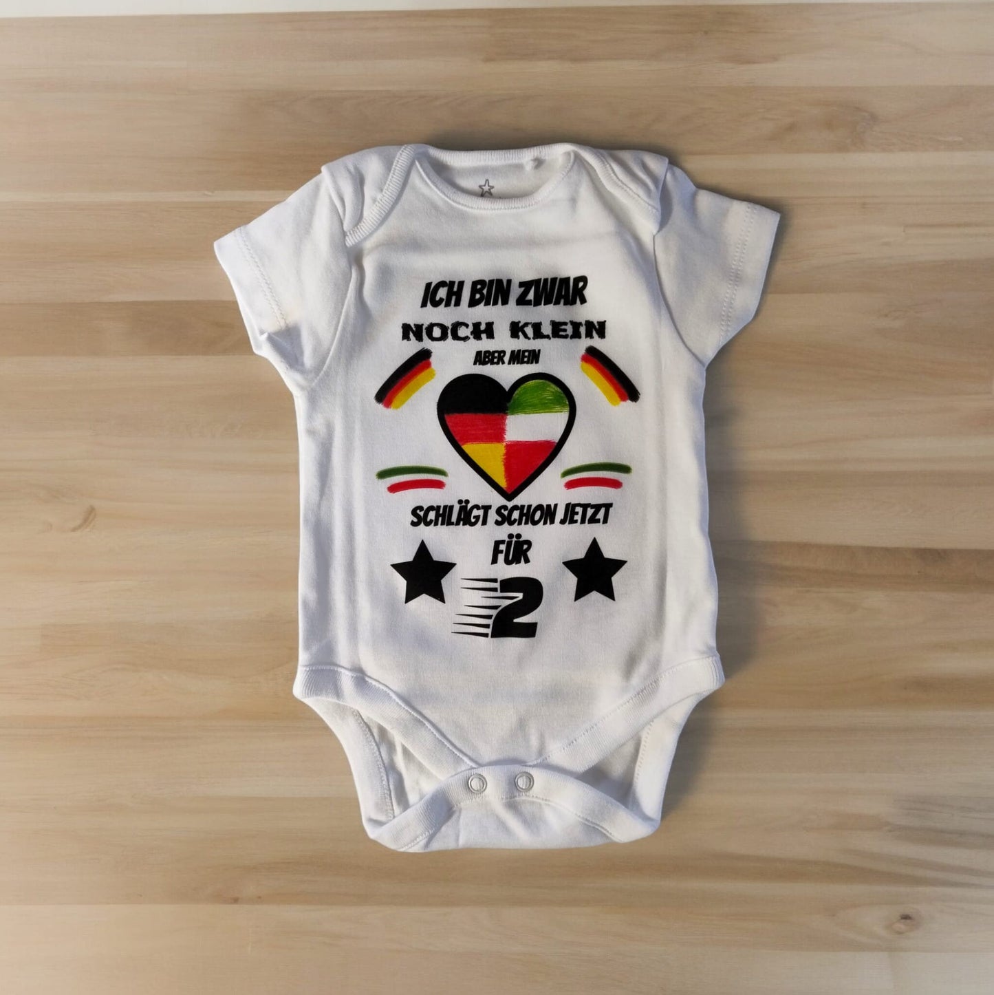 Baby Geschenk Baby Body Strampler Deutschland Italien Fußball kurzarm weiß Baumwolle lustig und frech Geschenk Deutsch