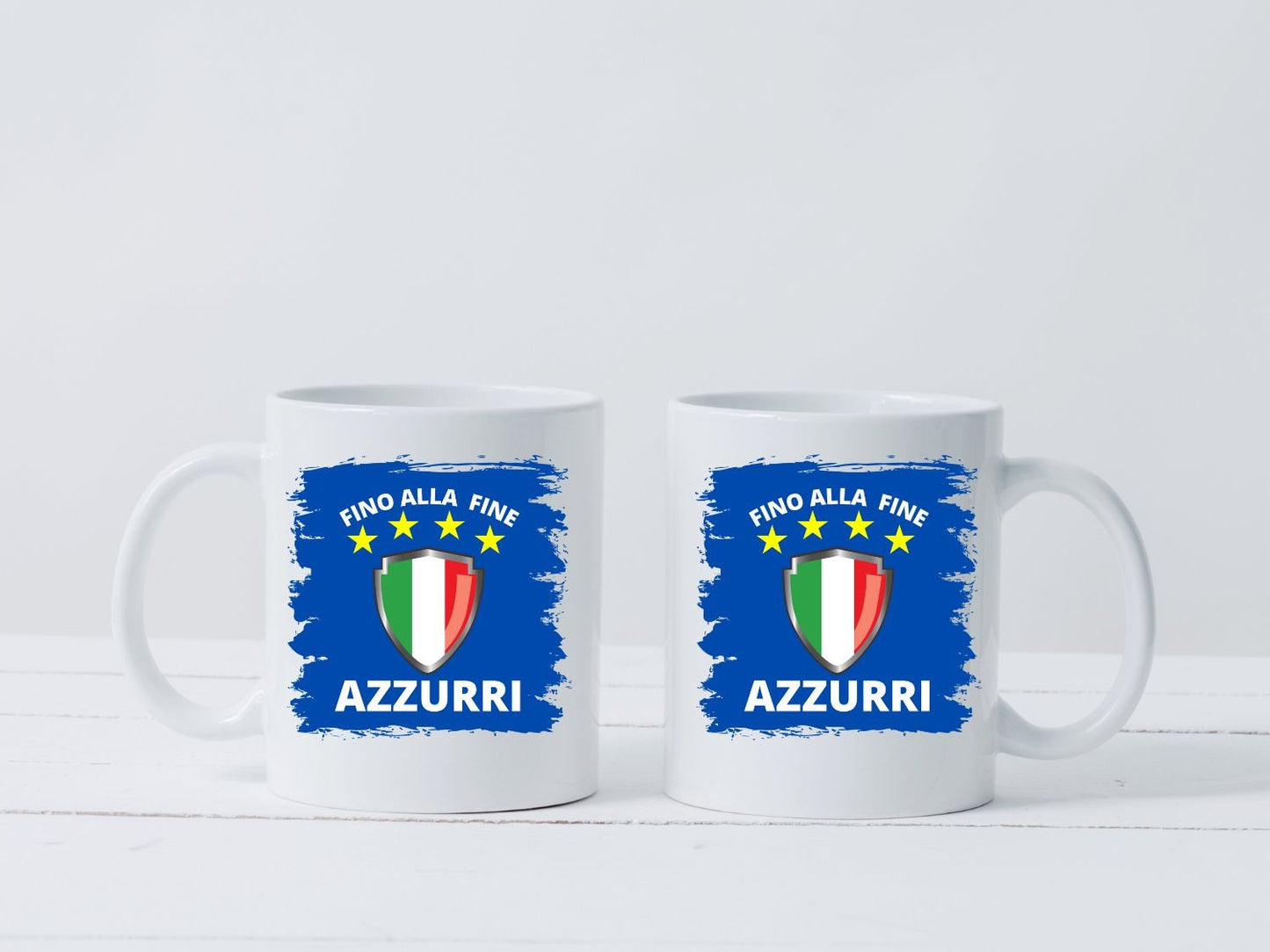 Tasse Italien Fußball Fino alla Fine Azzurri Italienisch Tasse Pokal Sterne Europameister Italien Weltmeister