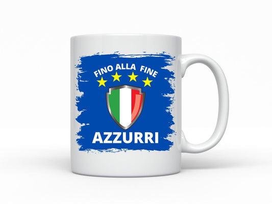 Tasse Italien Fußball Fino alla Fine Azzurri Italienisch Tasse Pokal Sterne Europameister Italien Weltmeister