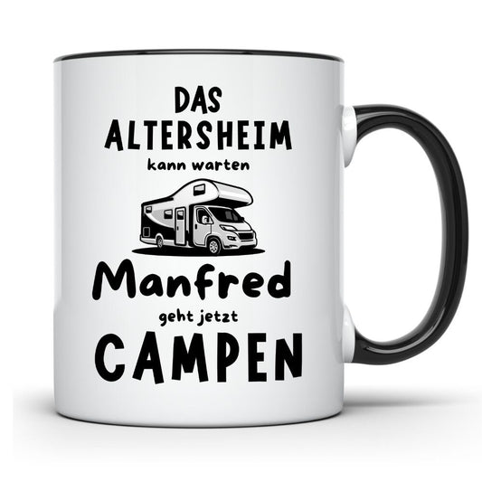 Tasse personalisiert Rentner Camping Altersheim kann warten Wohnmobil Tasse Rentner Wohnmobil Rente Opa Großeltern Geschenk Teilintegriert 1