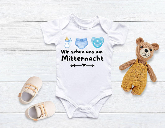 Babygeschenke Babybody wir sehen uns um Mitternacht Baby Schnuller Body Windel Babygeschenk