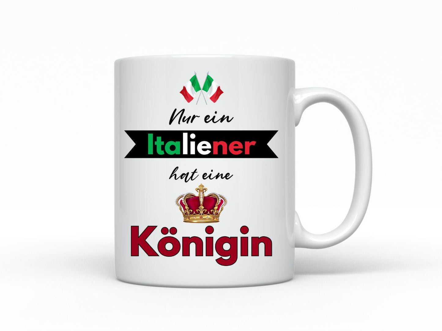 Italien Tassen Set Italiener und Königin Set 2x weiß Italien Geschenk Tasse Italiener Tassen