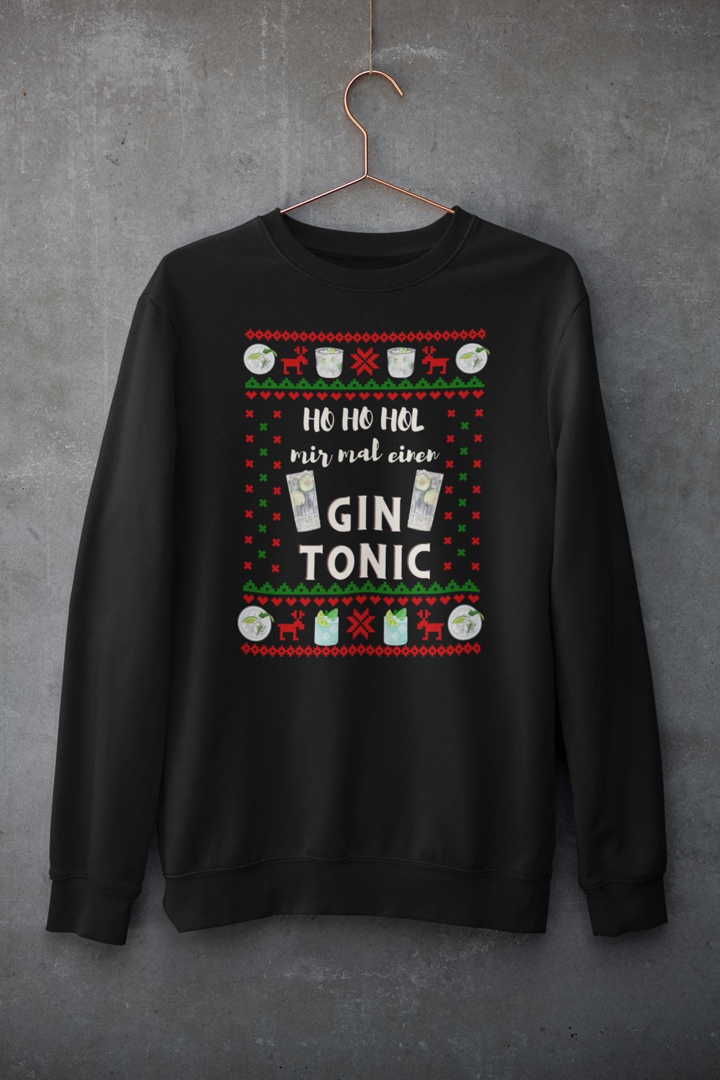 Ugly Christmas Sweater Gin - hol mir mal einen - Alkohol Spaß Weihnachtsfeier