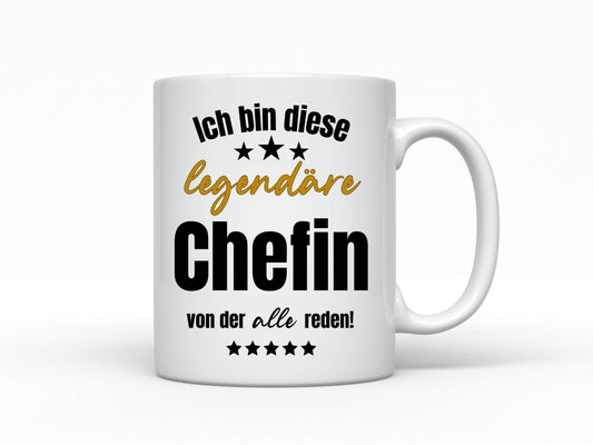 Tasse legendäre Chefin - Geschenk Teamleiterin - Kaffeetasse Büro Spruch Teamleitung Filialleiterin