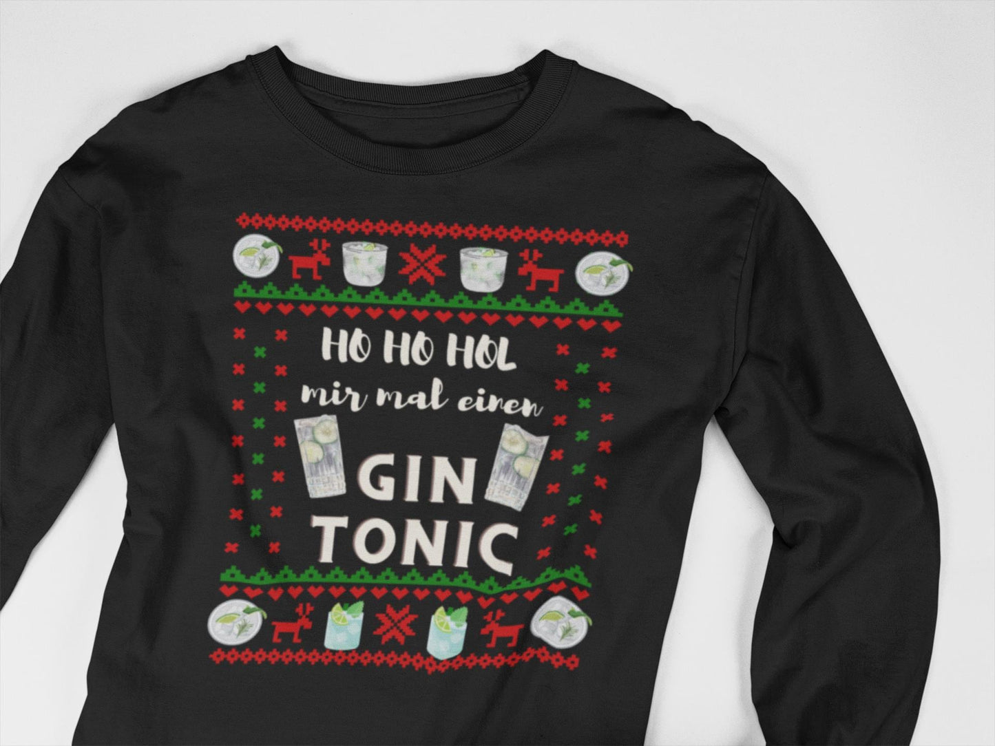 Ugly Christmas Sweater Gin - hol mir mal einen - Alkohol Spaß Weihnachtsfeier